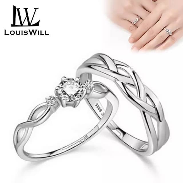 LouisWill Couple Rings Men Women Fashion JewelleryRing Silve