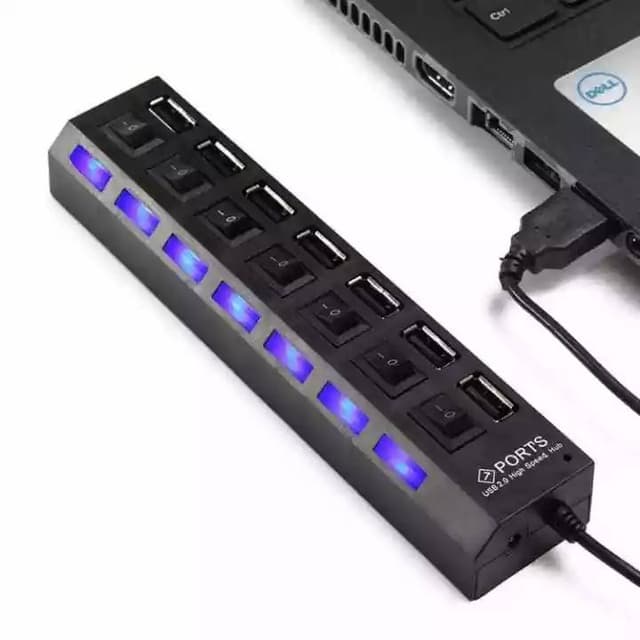 HI SPEED USB Hub 7 Port 2.0 With Button Support
