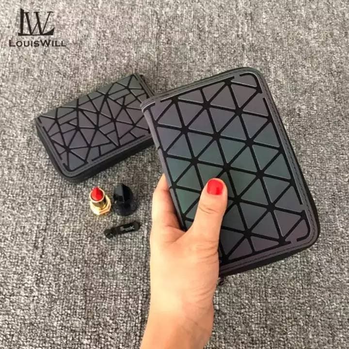 LouisWill Women Wallet Fashion Geometric Ladies Bags Luminou