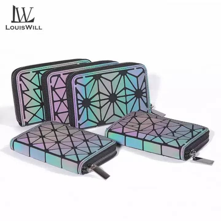 LouisWill Women Wallet Fashion Geometric Ladies Bags Luminou
