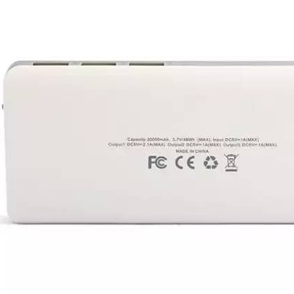 Power Bank 20000mAh with 3 USB Ports and Torch