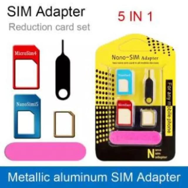 Sim Card Adapter Kit for I phones Sims 5 In1 / Nano Micro